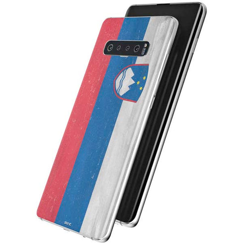 Slovenia Flag Distressed Galaxy S10 Plus Skin